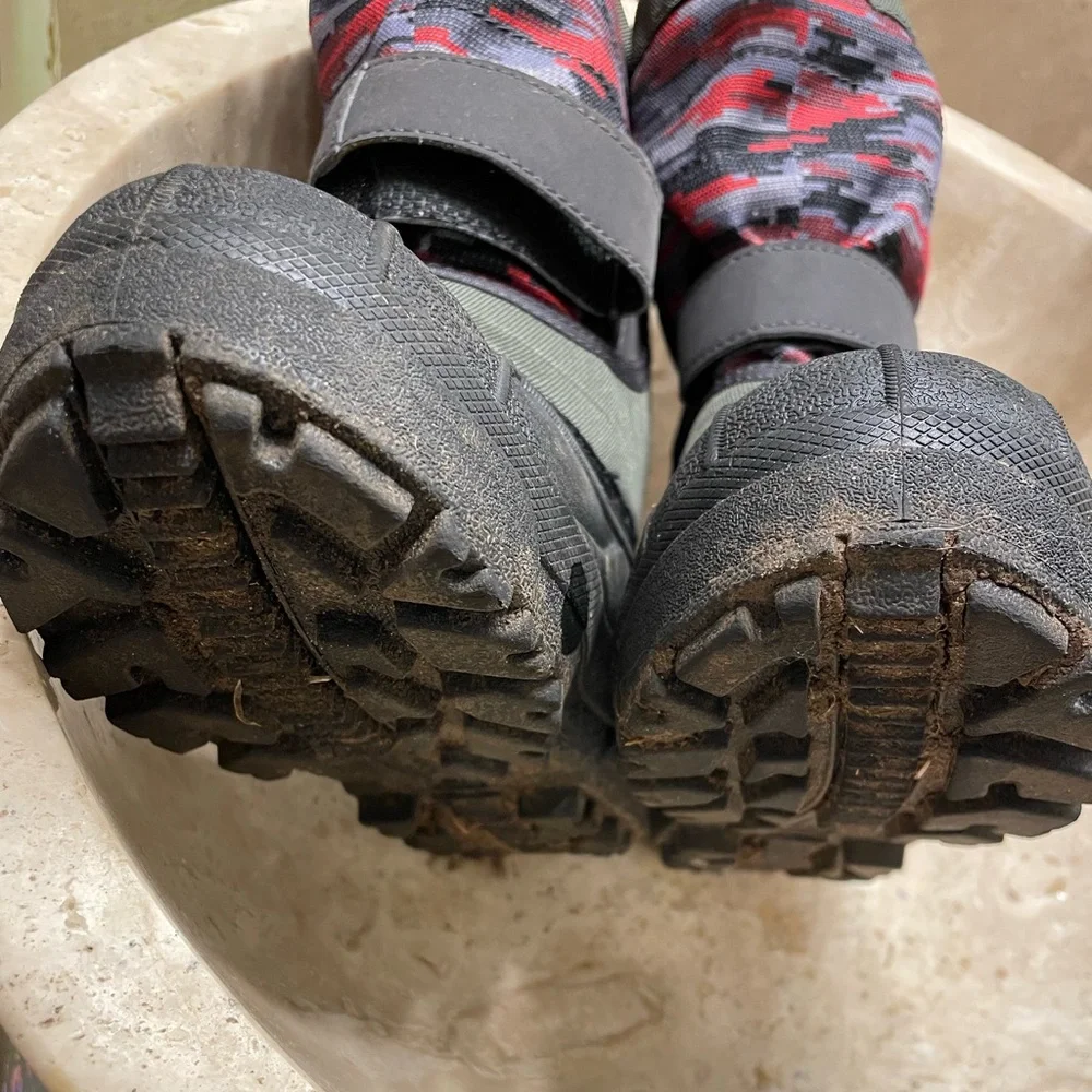 Columbia Kids Rain & Snow Boots - Green and Red